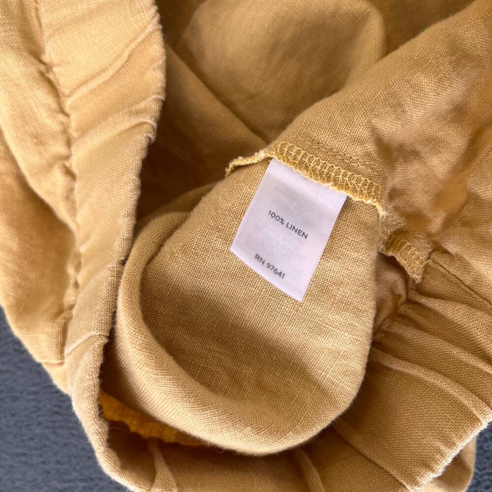 J.Jill  Love Linen Pants Womens 3X Yellow Boho Wide Leg Cropped Minimalist Beach - Picture 8 of 8